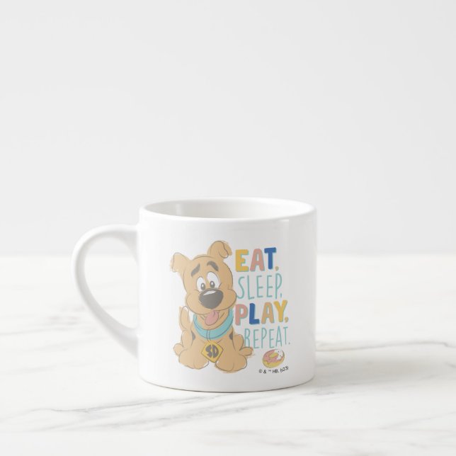 Puppy Scooby-Doo "Eat, Sömn, Spela upp, Upprepa" Espressomugg (Vänster)
