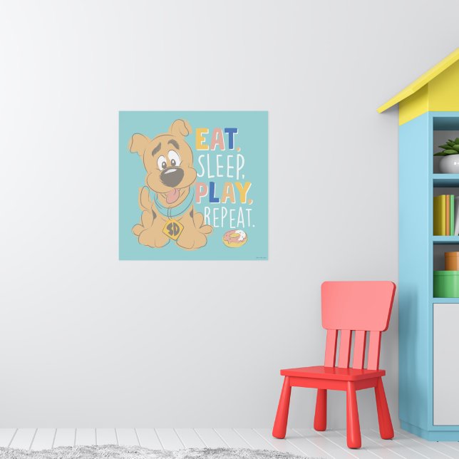 Puppy Scooby-Doo "Eat, Sömn, Spela upp, Upprepa" Poster (Barnkammare 1)