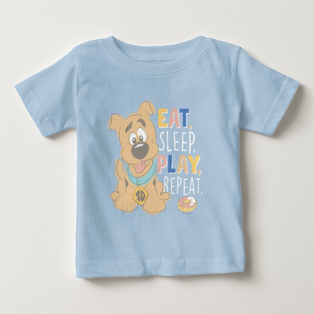 Puppy Scooby-Doo "Eat, Sömn, Spela upp, Upprepa" T Shirt (Framsida)