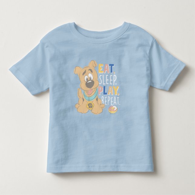 Puppy Scooby-Doo "Eat, Sömn, Spela upp, Upprepa" T Shirt (Framsida)