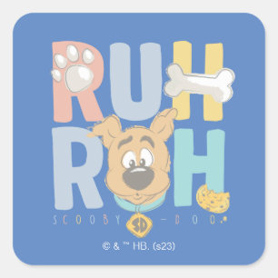 Puppy Scooby-Doo "Ruh Roh" Fyrkantigt Klistermärke