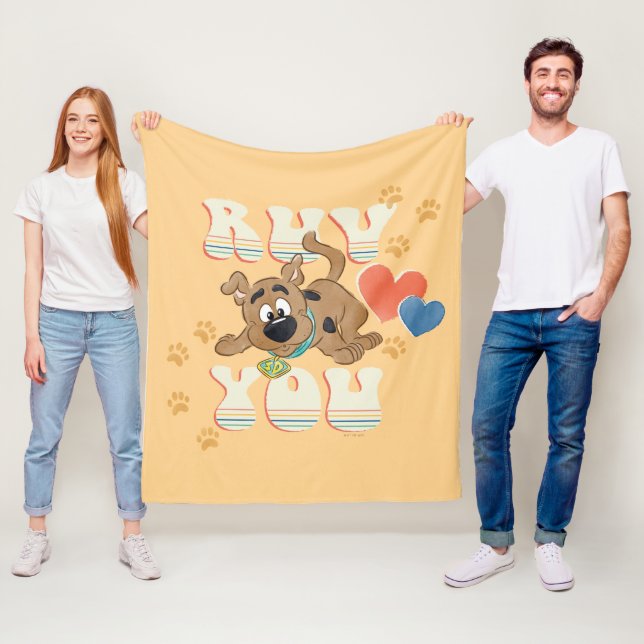 Puppy Scooby-Doo "Ruv You" Fleecefilt (På plats)