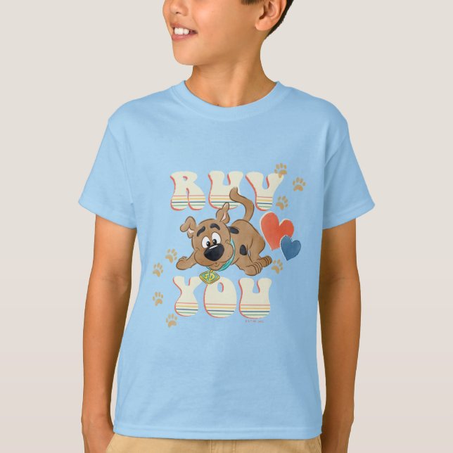 Puppy Scooby-Doo "Ruv You" T Shirt (Framsida)