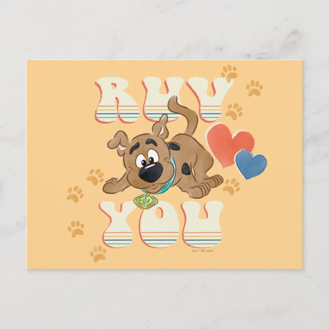 Puppy Scooby-Doo "Ruv You" Vykort (Framsida)