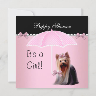 Puppy Shower Cute Hund Rosa 2 Inbjudningar