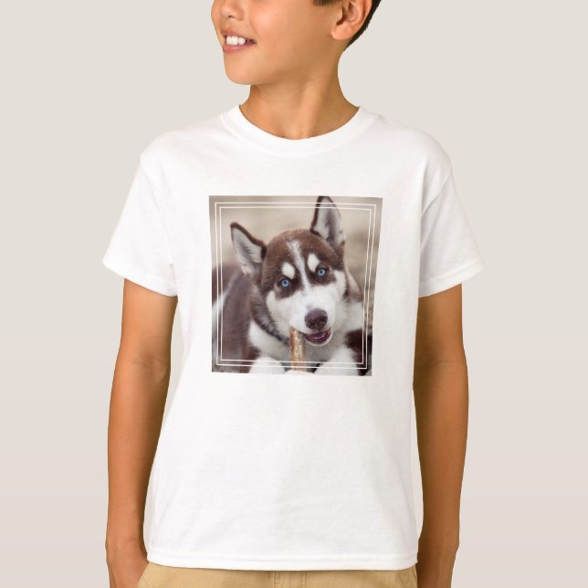Puppy Siberian husky vid stranden T Shirt (Framsida)