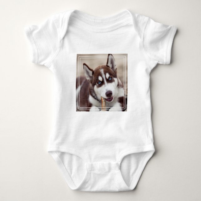 Puppy Siberian husky vid stranden T Shirt (Framsida)