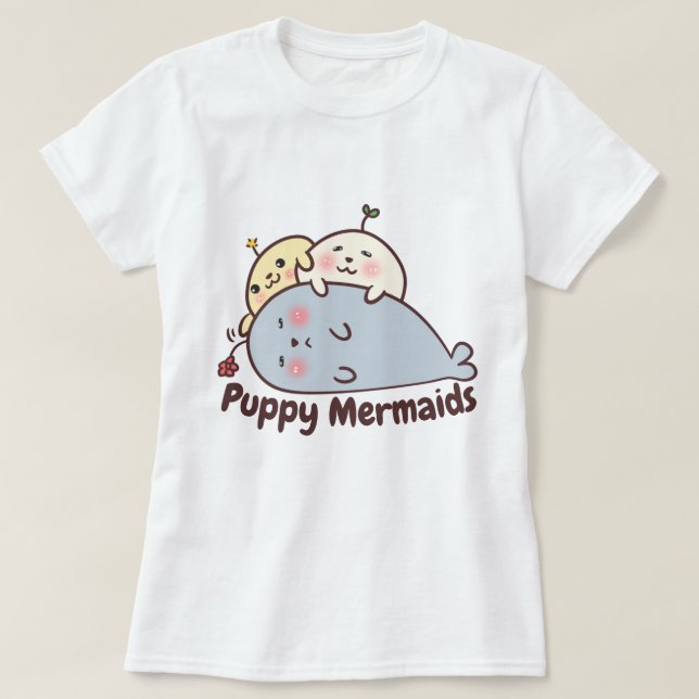 Puppy-Sjöjungfruar T Shirt (Design framsida)