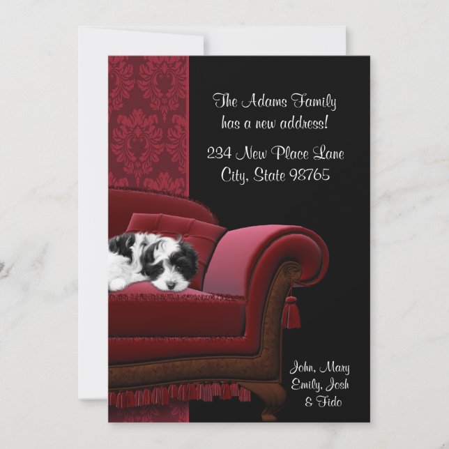 Puppy Soffa Byte av vykort för Adress (Framsida)