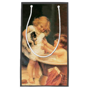 Puppy som tar en Vintage i bath Antique