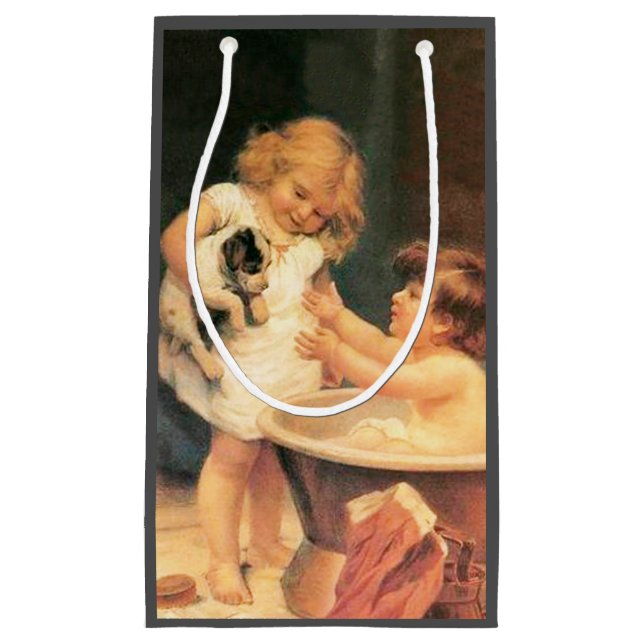 Puppy som tar en Vintage i bath Antique (Framsidan)