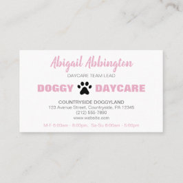 Puppy Springa Rosa Doggy Daycare Affärskort Visitkort