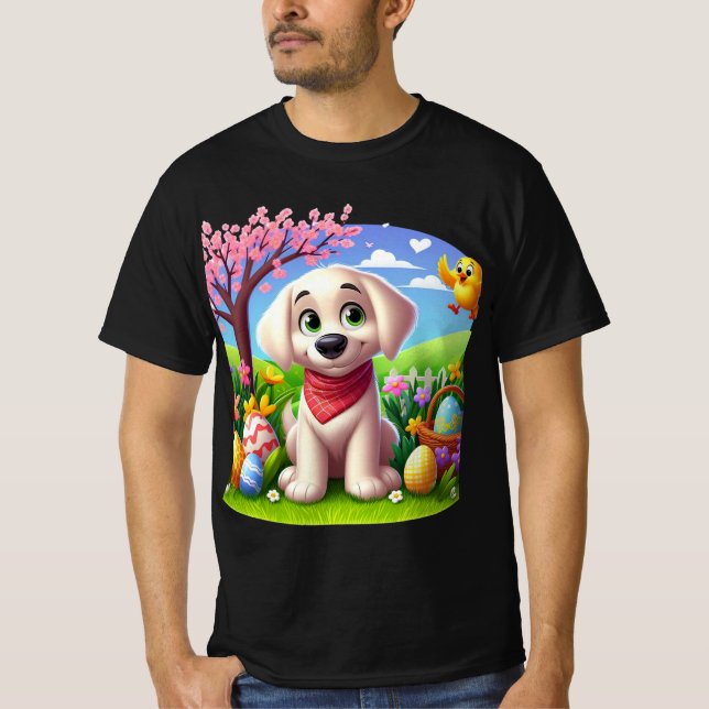 Puppy Springtime T Shirt (Framsida)