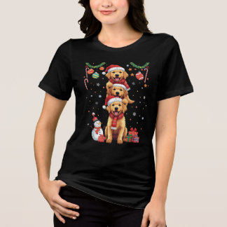 Puppy Stack Golden Retriever Christmas Dog Gift T Shirt