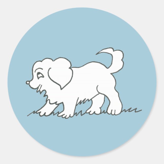 Puppy Sticker Runt Klistermärke (Framsida)