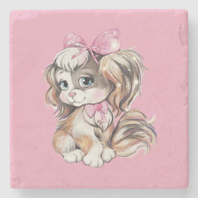 Puppy Stone Coaster Stenunderlägg (Framsidan)