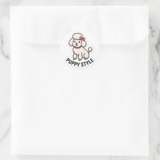 Puppy Style Cute Poodle Sticker – Kawaii Dog Lover Runt Klistermärke