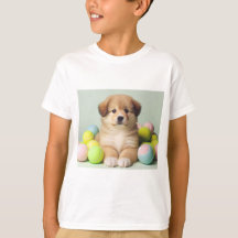 Puppy T-shirt för flickor och pojkar.