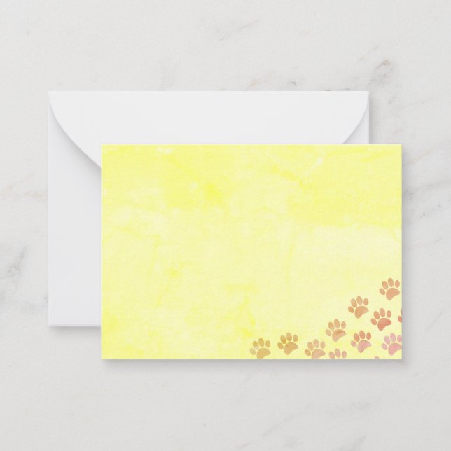 Puppy Tass avtryck Old Papper Anteckningskort (Framsida)