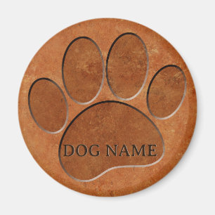Puppy Tass Faux Terracotta Skriv ut eget namn Magnet