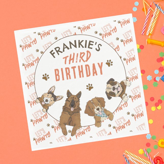 Puppy Tass-ty-Födelsedagsfest Pappersservett (Skapare uppladdad)