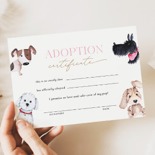 Puppy Tass-ty-intyg om adoption