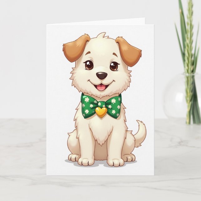 Puppy With Bow Card Kort (Framsida)