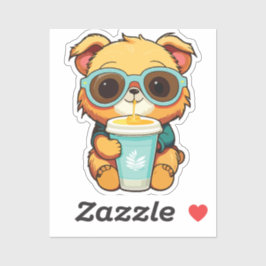 puppy with soda klistermärken