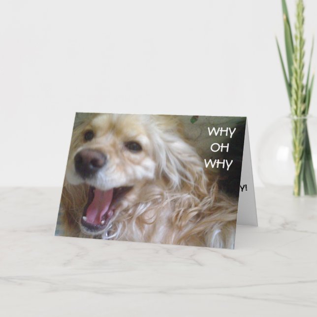 "PUPPY WOES" BELAGDA BIRTHDAY KORT (Framsida)