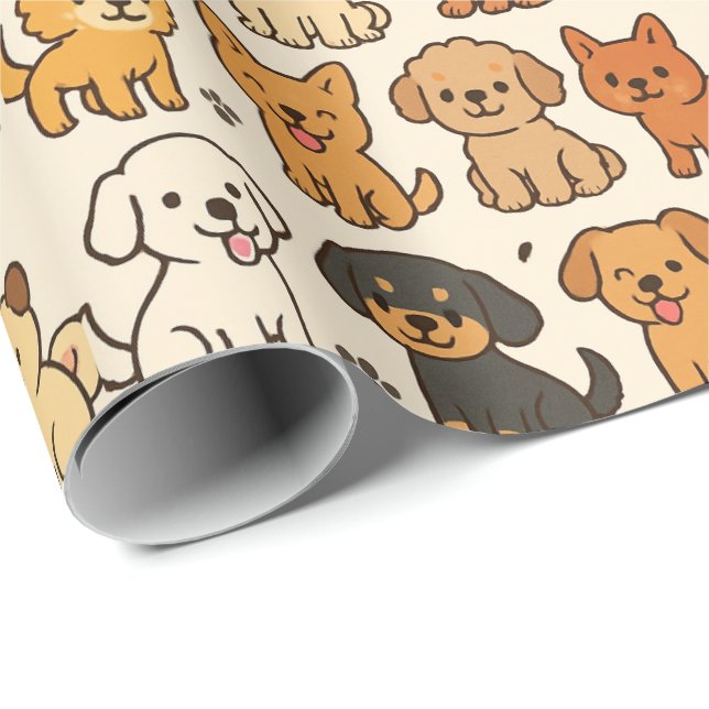 Puppy Wrapping Papper Presentpapper (Rullad Hörn)