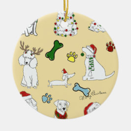 PUPPY XMAS ORNAMNET JULGRANSPRYDNAD KERAMIK