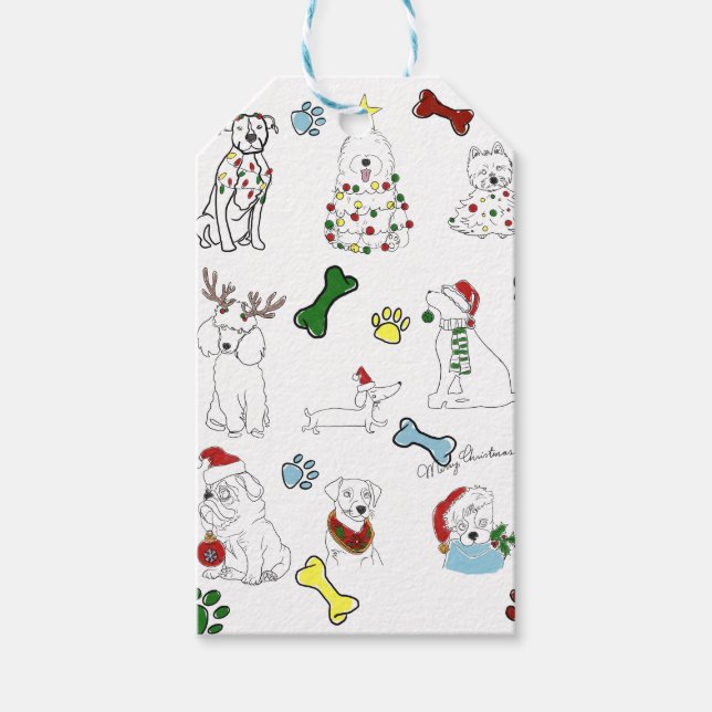 PUPPY XMAS TAG  PRESENTETIKETT (Framsidan)