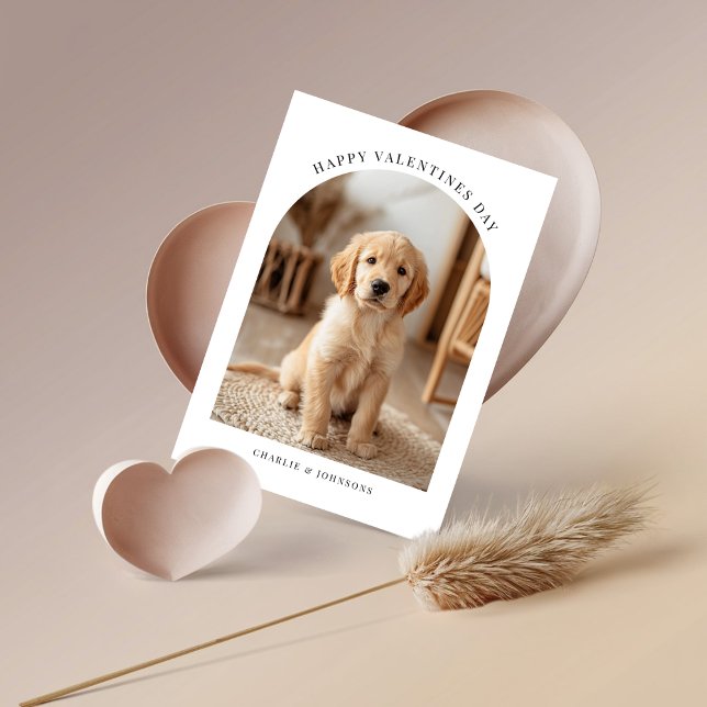 Puppyfotokort för Valentines day, Golden Retriever Julkort (Skapare uppladdad)