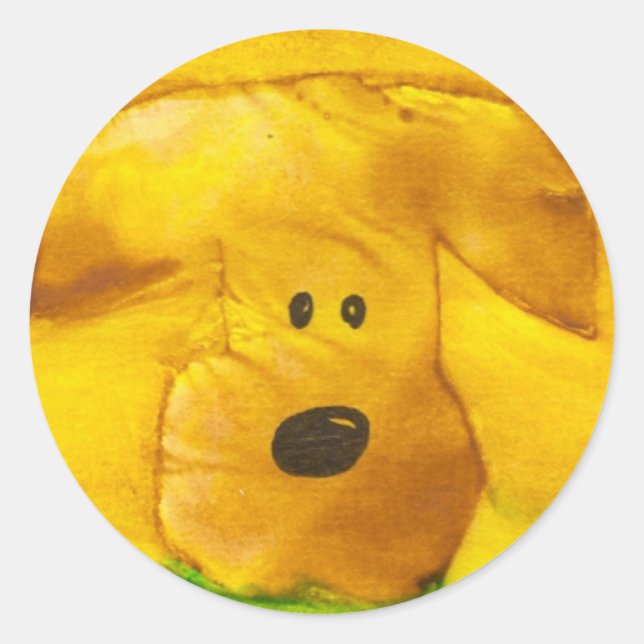 Puppyklister Runt Klistermärke (Framsida)