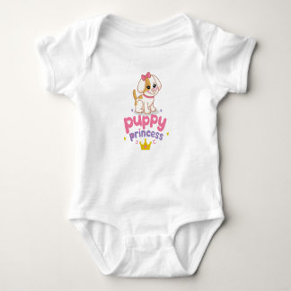 Puppyprinsessa Söt Flickas Hund Rosa Slinga Guld K T Shirt