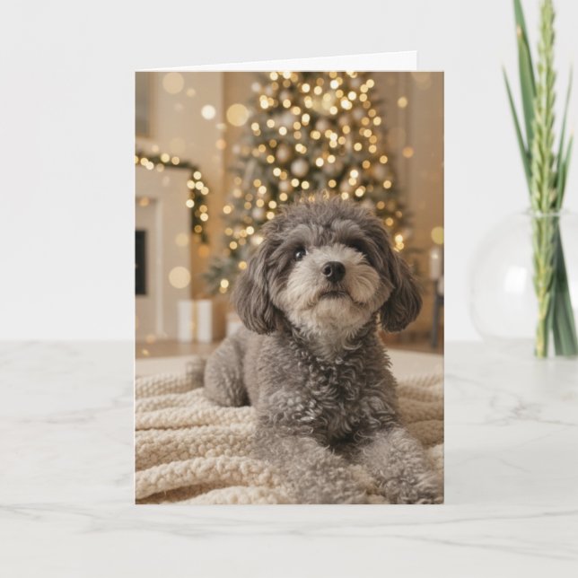 Puppy's First Christmas! - Customizable Helgkort (Framsida)