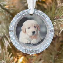 Puppy's First jul Blue Paw Print Ornament