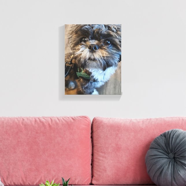Puppy's First Turkey Day Canvas Print (Insitu (Vardagsrum))