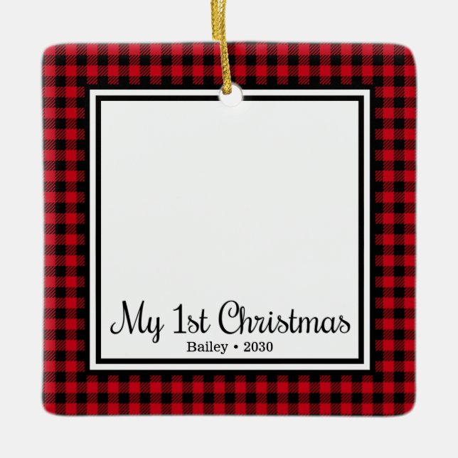 Puppys första jul julgransprydnad keramik (Framsida)