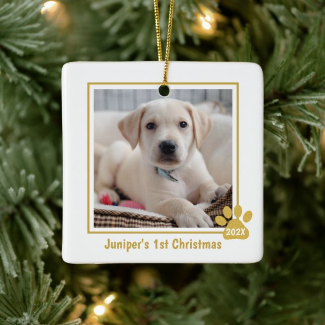 Puppys första julfoto Ornament (Träd)
