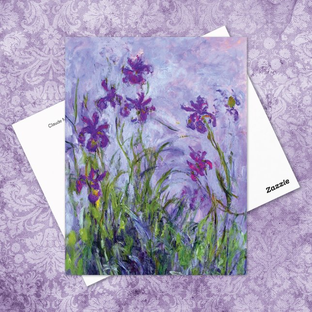 Puprle Irises liggande Claude Monet Vykort (Skapare uppladdad)