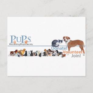 PUPs logotyp med hundar och katter Vykort