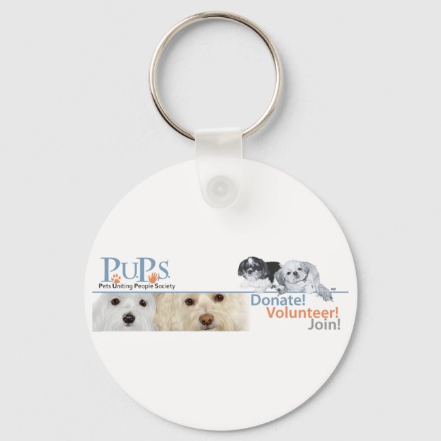PUPs Logotyp Merchandise med Shih Tzu Nyckelring (Framsida)