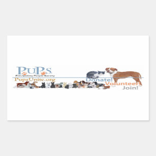 PUPs Logotypdekal Rektangulärt Klistermärke