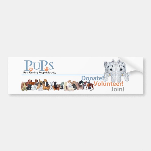 PUPs Logovaror med Westie-valpar Bildekal (Framsidan)