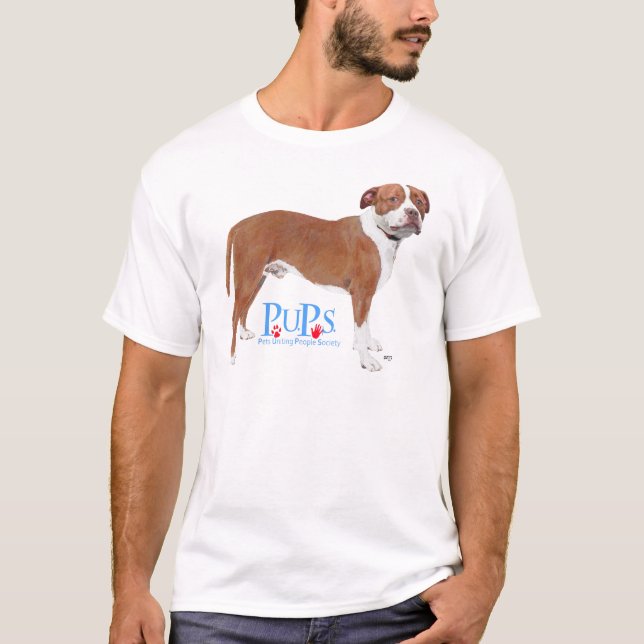 PUPs Räddade Pit Bull Tee Shirt (Framsida)