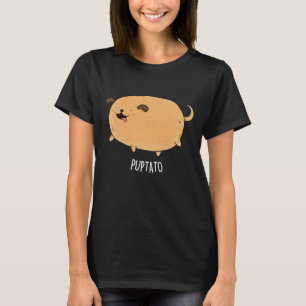 Puptato Funny Puppy Potato Pun Mörk BG T Shirt