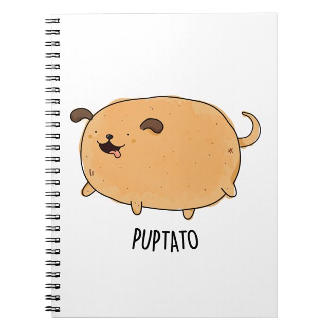 Puptato Rolig Valp Potatis Puns  Anteckningsbok (Framsidan)