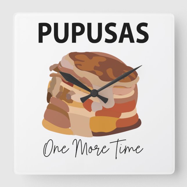 Pupusas El Salvador Bread Pupusas Restaurant Fyrkantig Klocka (Framsida)