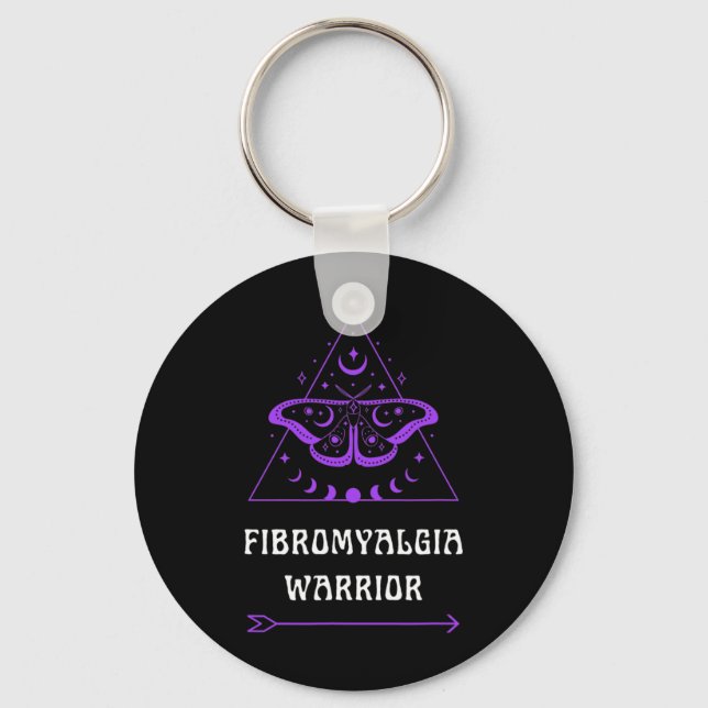 Pur för medvetenhet om fibromyalgia Warrior Chroni Nyckelring (Framsida)